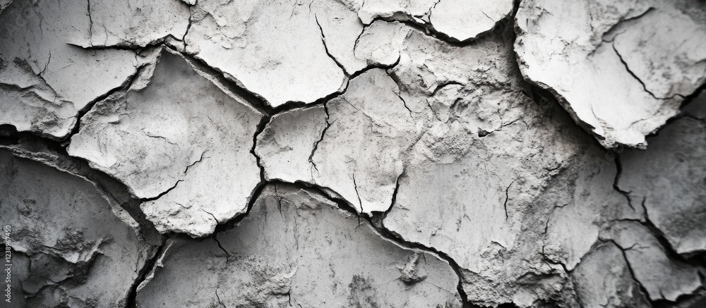 Poster cracked and peeling textured wall surface detailed close-up with gray tones and patterns copy space