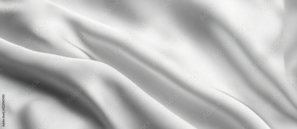Poster Silky smooth white fabric with subtle folds and curves ideal for backgrounds and product presentations Copy Space