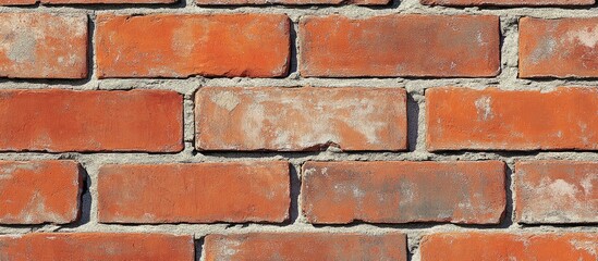 Obraz premium Red Brick Wall Texture with Mortar Joint High Resolution Surface Copy Space