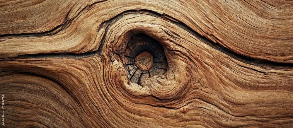 Poster Wood texture background with knot and grain pattern natural surface for design and decoration Copy Space