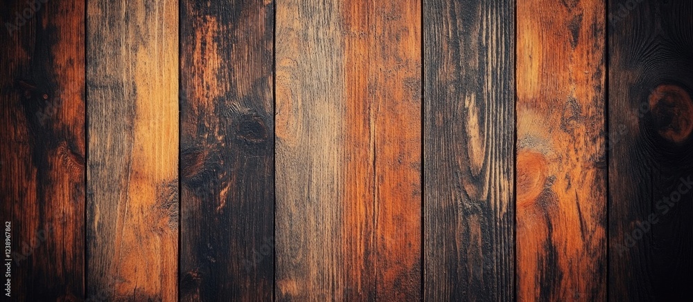 Poster wooden texture background with dark and light brown planks in rustic style suitable for various desi