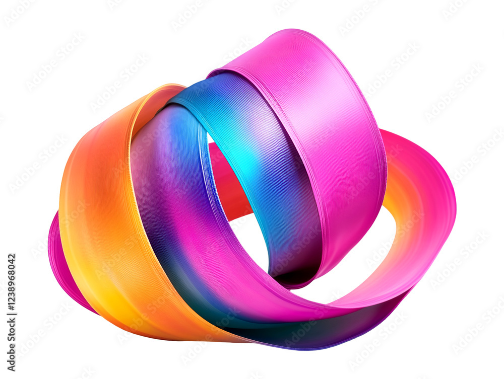 Poster abstract colorful ribbons swirling and intertwining forming a dynamic and vibrant knot creating a se