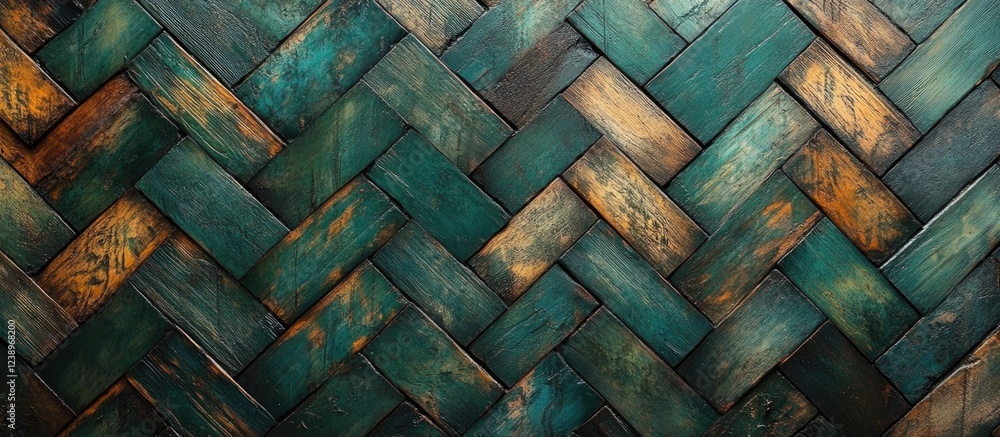 Poster woven wooden texture background with teal and brown tones ideal for various design applications copy