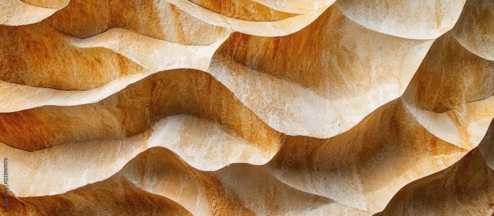 Poster textured sandstone rock formation with layered waves and warm earthy tones natural abstract backgrou