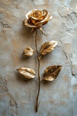 Gold Rose Decorative Wall Art