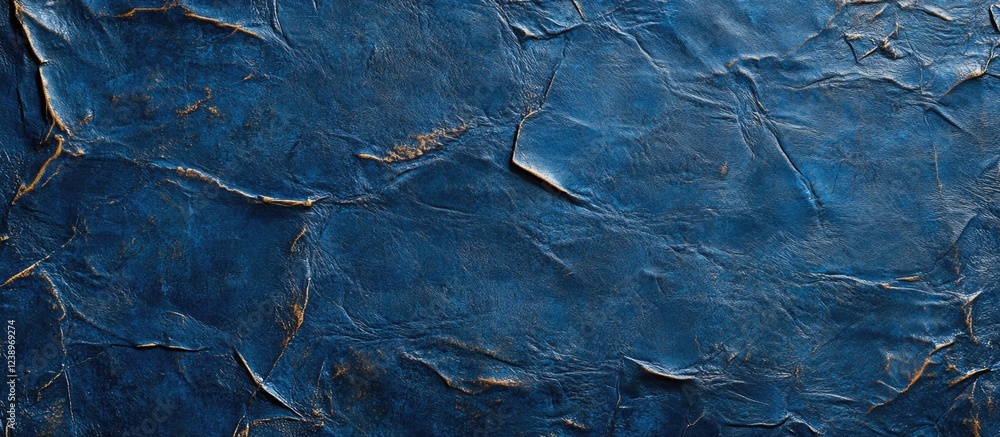 Poster blue leather texture background with creases and wrinkles suitable for design use and copy space.