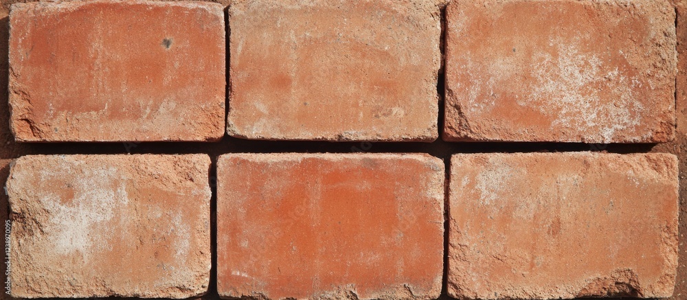 Poster red brick wall texture background with rough surface and natural weathering details. copy space avai