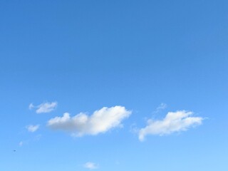 Full frame of pretty blue sky with unusual scudding cloud formation
