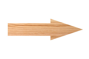 Arrow with wooden texture isolated on white