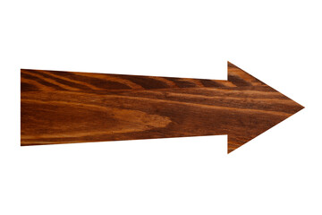Arrow with wooden texture isolated on white
