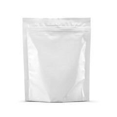 Doypack with resealable zip lock flexible packaging isolated. Transparent PNG image.