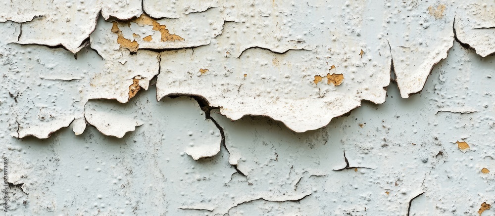 Aufkleber Peeling paint texture on a weathered wall with flaking layers and rough surface detail suitable for background or material design Copy Space