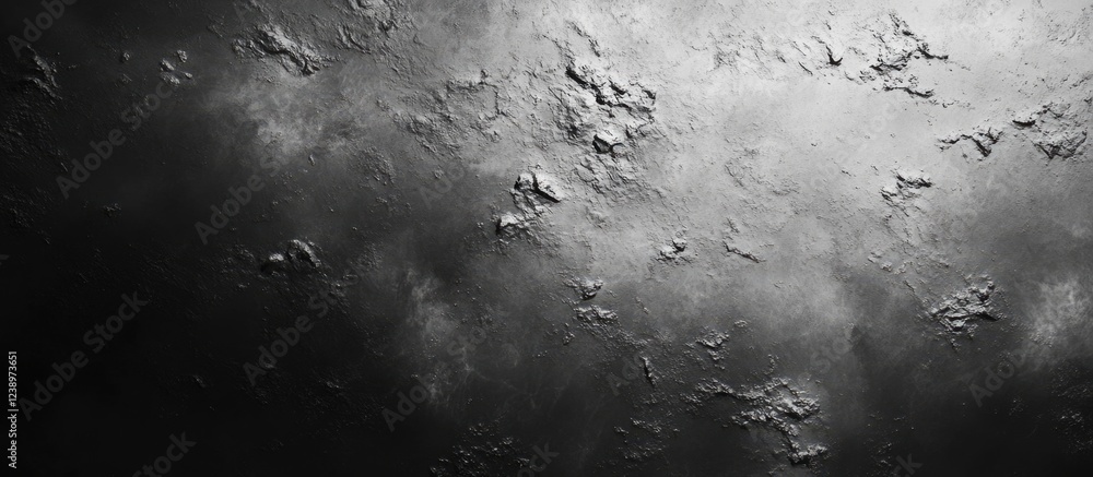 Poster Textured dark wall surface with highlights and shadows creating a dramatic monochrome effect Copy Space