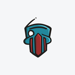 Vibrant robot head with retro radio elements, perfect for podcast, radio station, or tech-themed branding. Eye-catching, modern, and futuristic design.