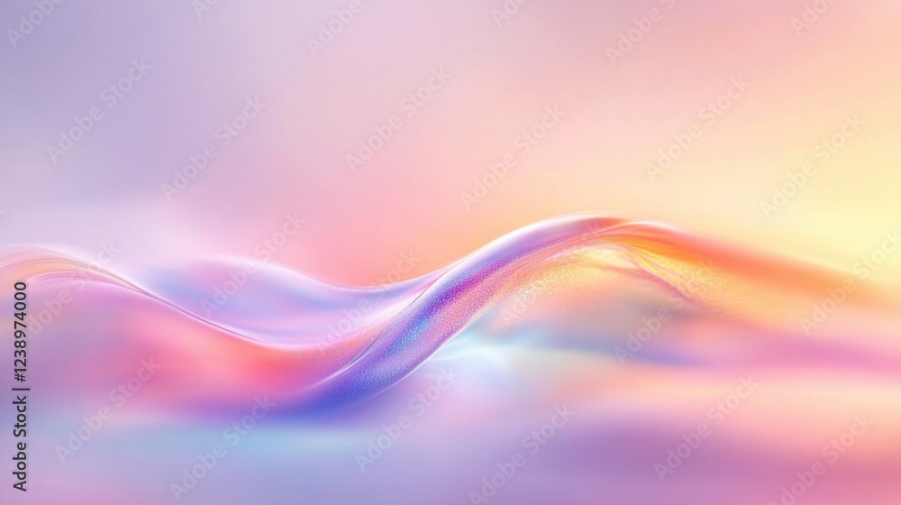 Poster soft pastel waves creating a serene and calming abstract background
