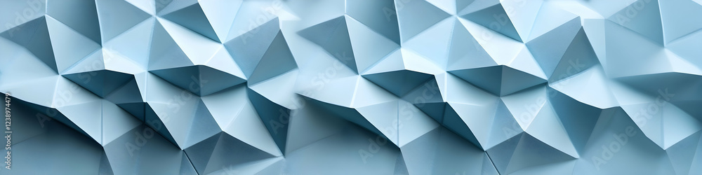 Poster light blue background with a low-poly pattern