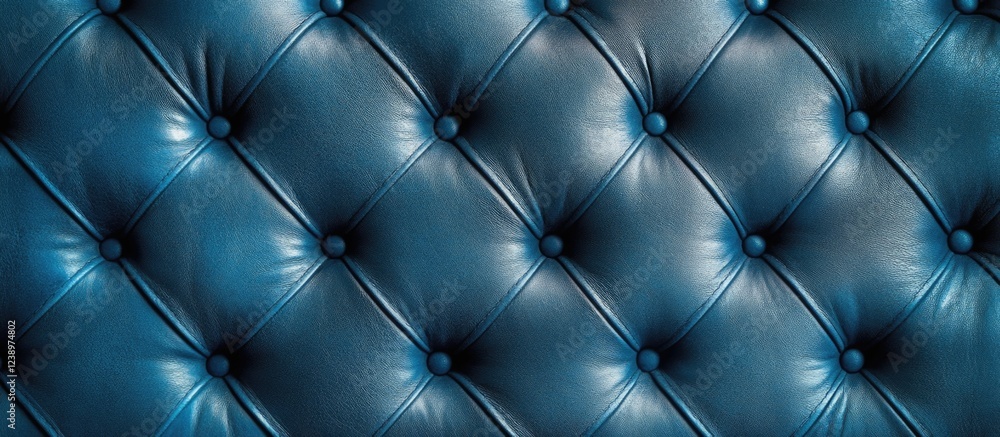 Aufkleber blue leather tufted background with buttons and deep texture suitable for interior design and uphols