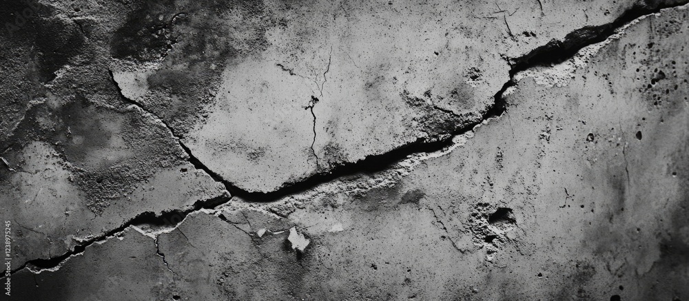 Poster cracked concrete wall texture with gray tones and visible imperfections for background use copy spac