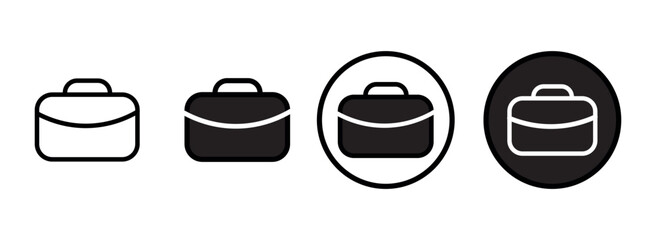 Briefcase icon set. suitcase symbol. luggage png and vector illustration on transparent background