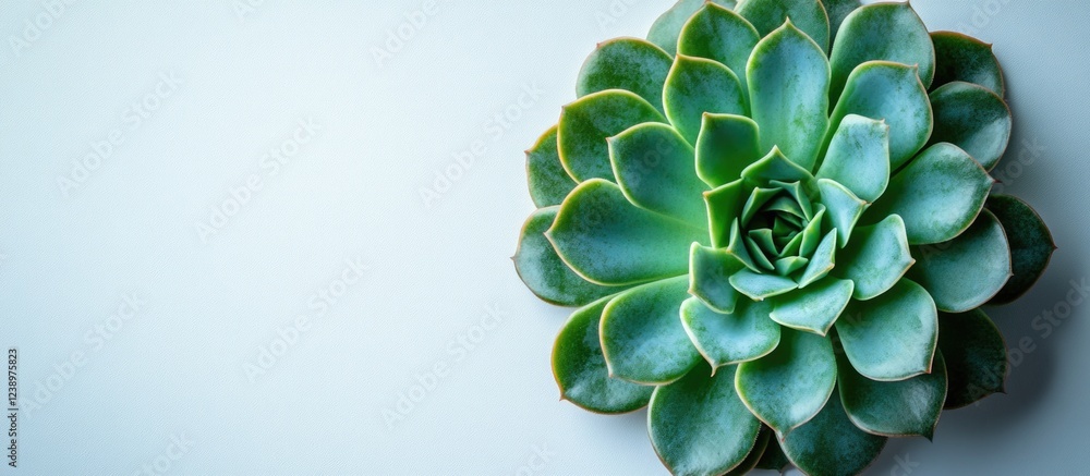 Aufkleber green succulent plant in close-up with soft background suitable for text placement copy space
