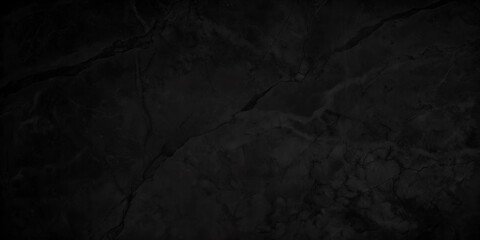 Fototapeta premium Black abstract background. Dark rock texture. Black stone background with copy space for design. Web banner. Wide.
