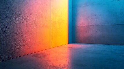 Vibrant Colored Walls Corner Room Illumination