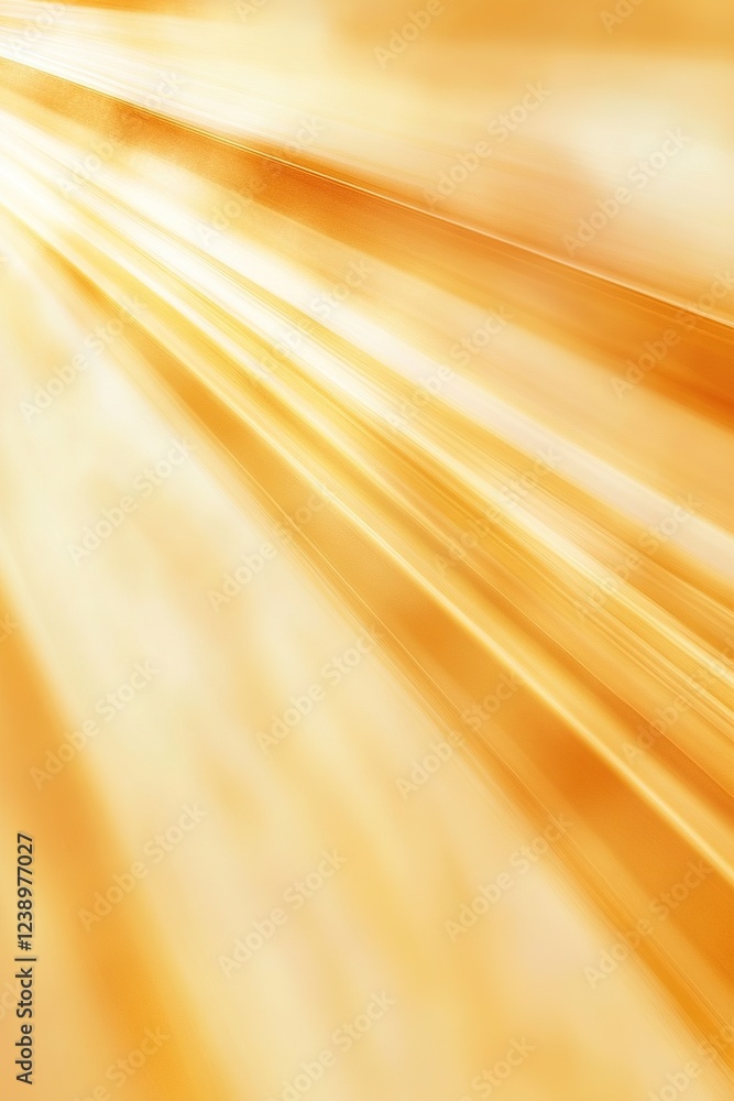 Poster bright yellow background transitions into softer tones and features subtle glowing rays radiating ou