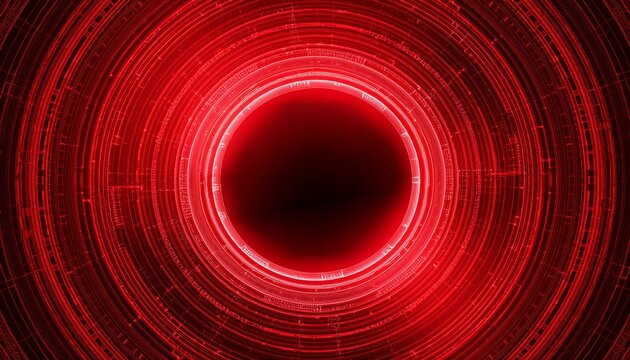 red circular cyberspace background with copy space