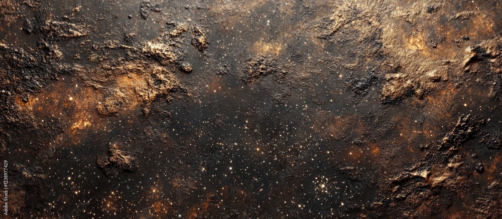 Aufkleber Abstract cosmic texture with scattered stars and rocky surface background suitable for use as a design element or wallpaper Copy Space