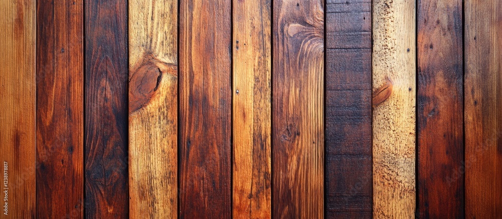 Poster Wooden Plank Background with Varied Textures and Colors Ideal for Design Use Copy Space