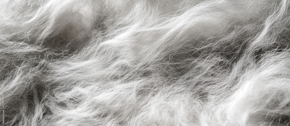 Aufkleber Soft textured white and gray fibers background with abstract wavy patterns and natural light Copy Space