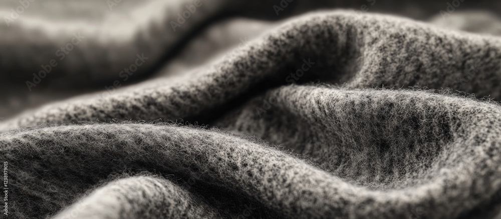 Aufkleber Close-up view of textured gray fabric with folds and curves suitable for background use and design projects Copy Space