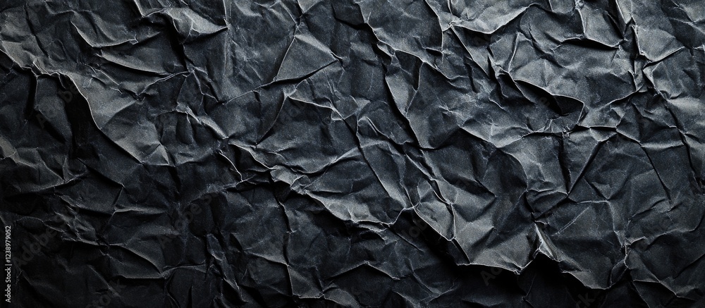 Aufkleber Textured crumpled black paper background detailed surface with shadows suitable for various graphic design applications Copy Space