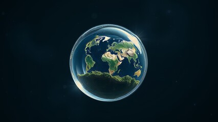 Fototapeta premium Earth in a Bubble: A Stunning Visual of Our Planet � Enclosed Cosmic Background