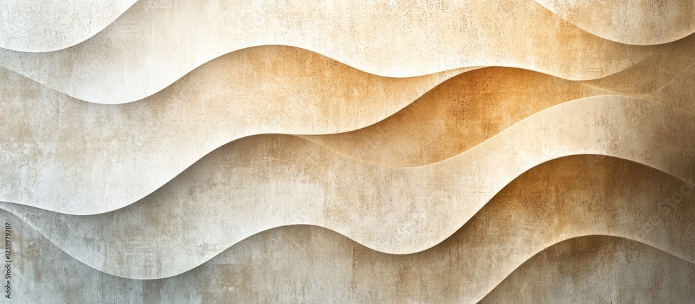 Poster abstract textured background with layered wave patterns in neutral tones and warm highlights suitabl