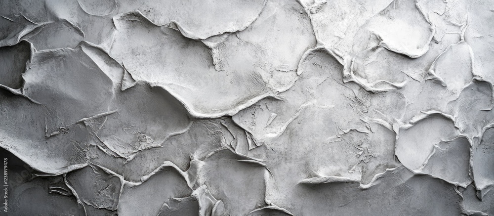Aufkleber Textured gray plaster wall surface with uneven layers and patterns suitable for backgrounds or abstract designs Copy Space