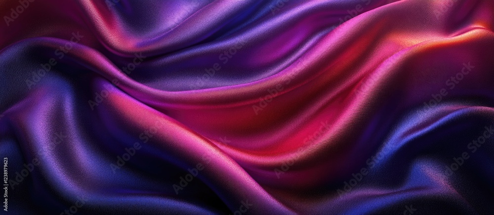 Poster colorful silky fabric texture in shades of purple and red with smooth folds and curves suitable for 