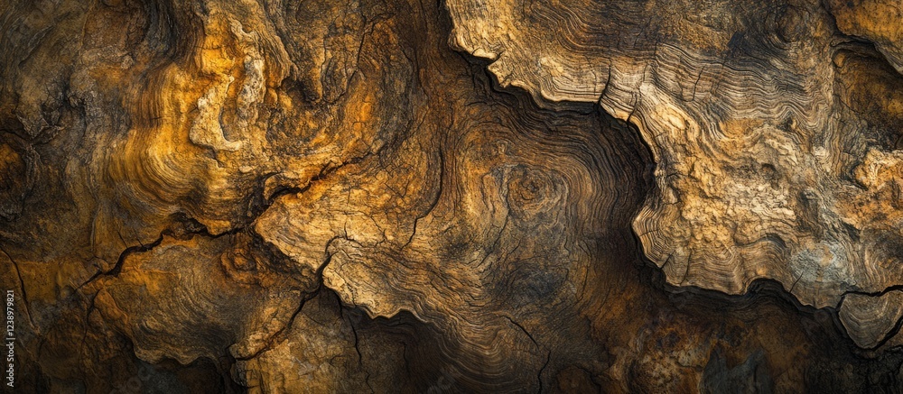Aufkleber Textured wooden surface with rich grain patterns and warm tones suitable for backgrounds and design projects Copy Space