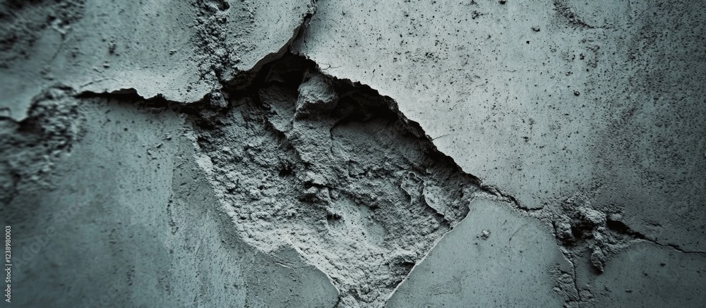 Poster cracked textured wall surface with rough concrete elements and grey tones ideal for backgrounds and 