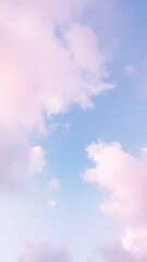 Delicate Pastel Sky with Fluffy Clouds � Gentle Light Background