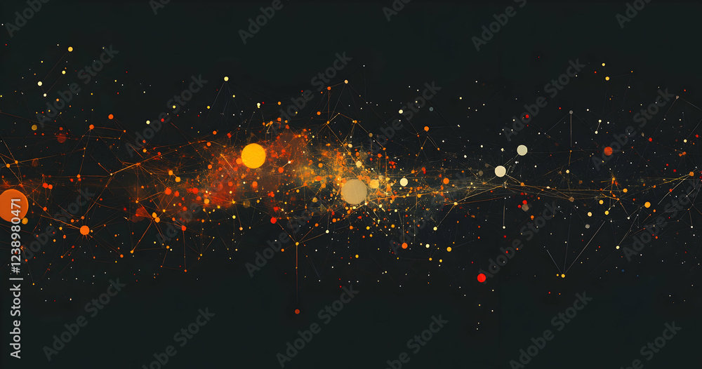 Poster a digital background featuring an abstract network of interconnected dots and lines