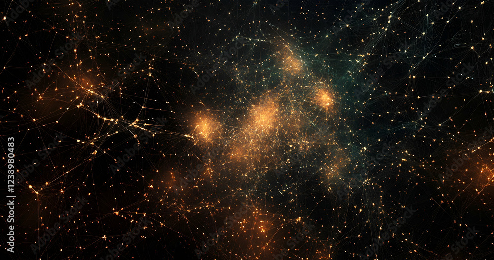 Poster a digital background featuring an abstract network of interconnected dots and lines