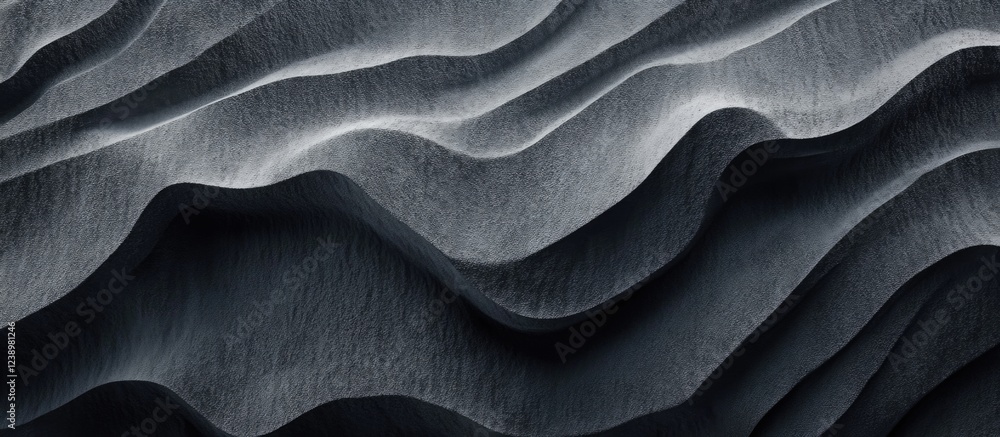 Aufkleber Abstract texture of layered dark sand with smooth waves and curves suitable for background or design with Copy Space