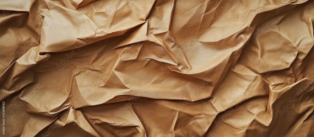 Aufkleber Crumpled brown paper texture background with shadows suitable for various design applications Copy Space