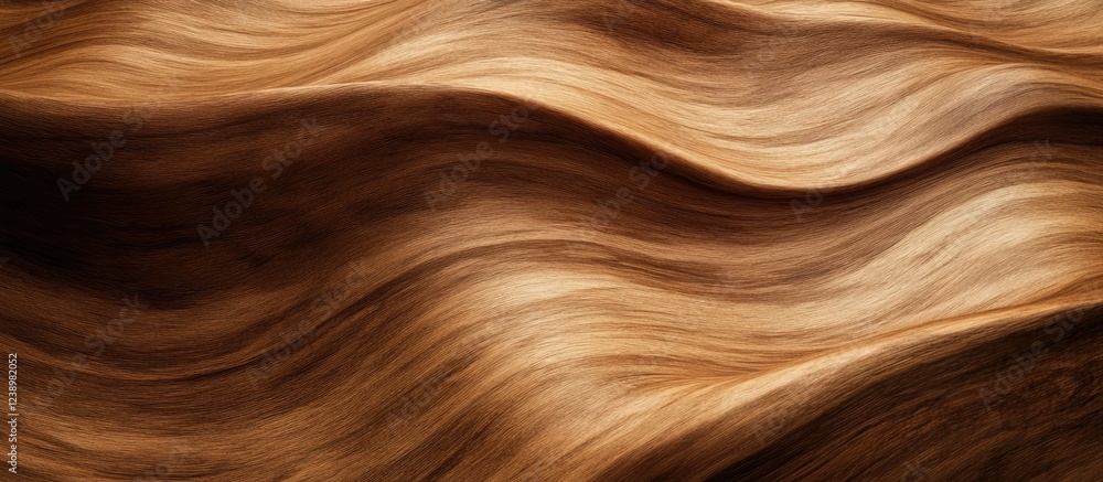 Aufkleber Textured abstract background with flowing waves of warm brown and honey tones, suitable for design projects and Copy Space.