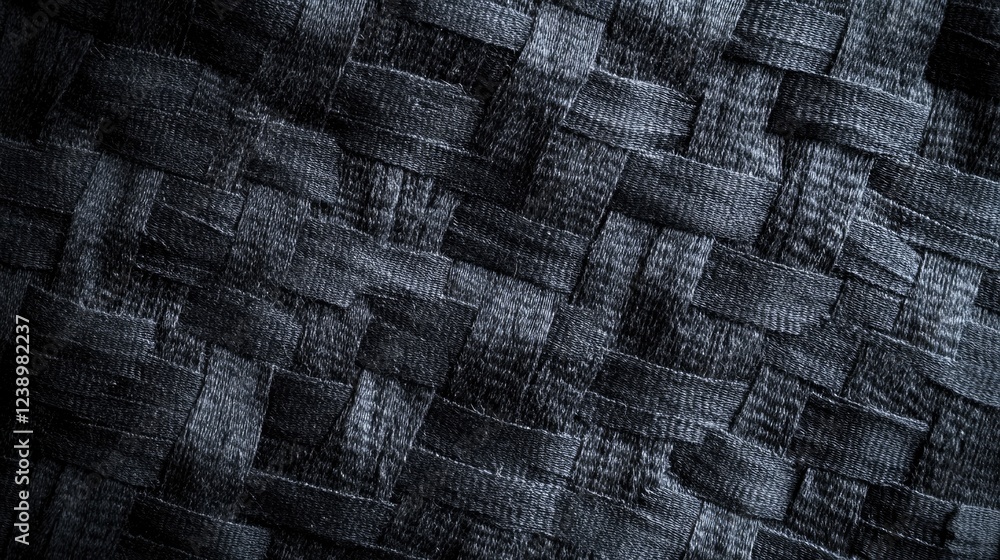 Poster woven textile background in dark tones with intricate patterns and textures suitable for various des