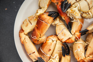 crab claws food seafood fresh tasty food dish gourmet food background on the table rustic food top view copy space pescetarian diet
