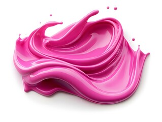 Vibrant magenta paint fluid flowing on a white background, creates a visual effect, generative AI
