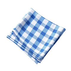 Blue Gingham Napkin on Transparent Background