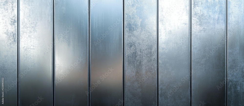 Poster metallic wall texture with reflections and vertical panels suitable for backgrounds and designs copy